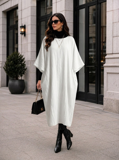 Damen Leinen Kaftankleid | Maxi