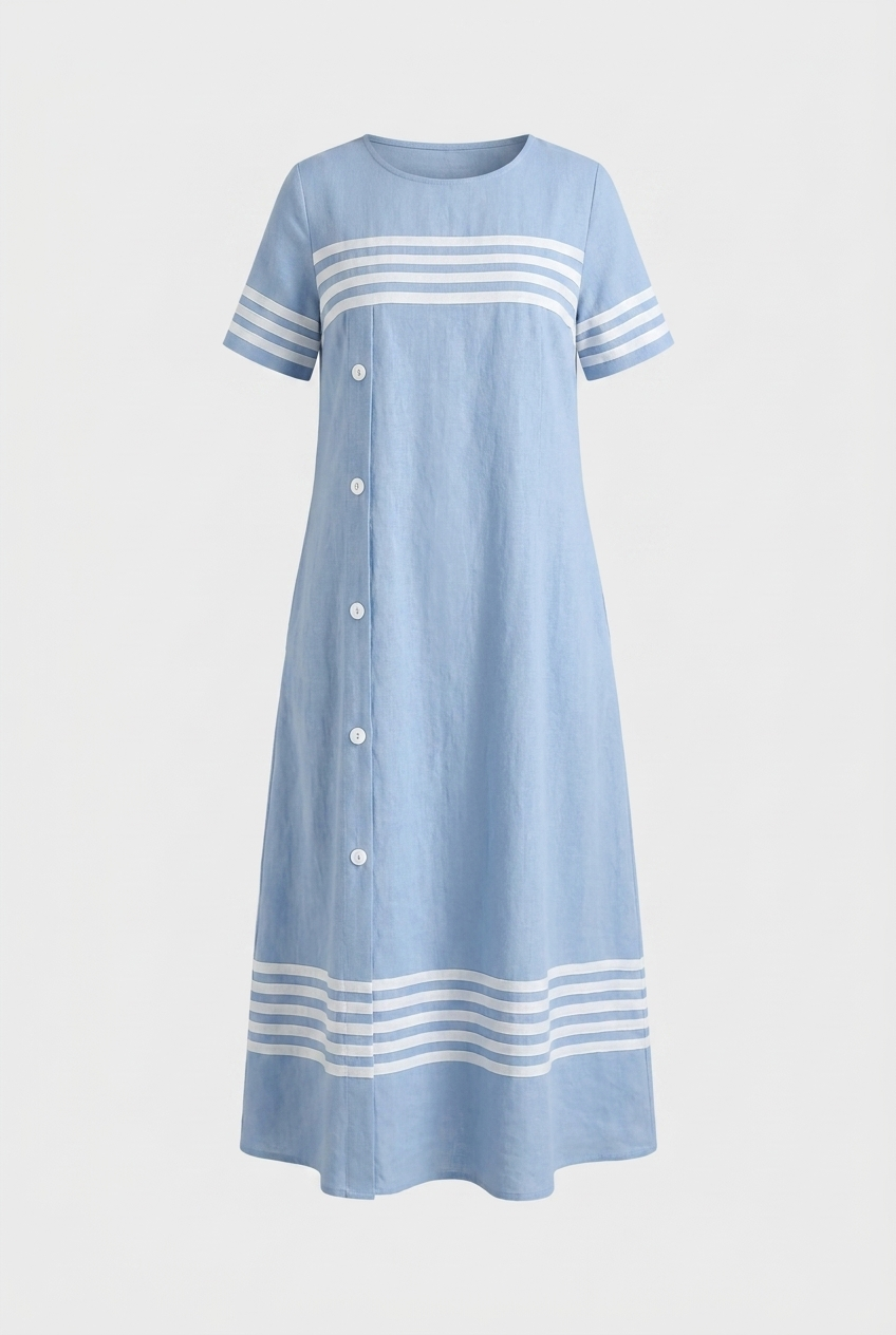 Damen Farbblock Midikleid – Hauptansicht