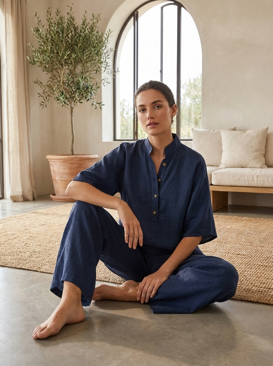 Damen Leinenset | Oberteil & Hose
