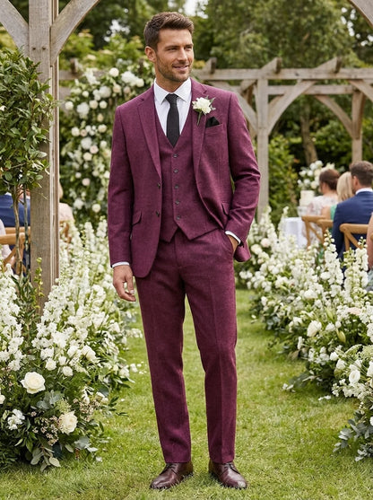 Anzug Herren Dreiteiler Slim Fit