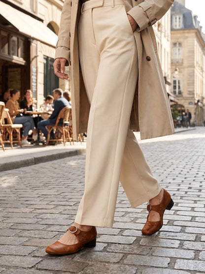 Damen Pantoletten Leder | Vintage