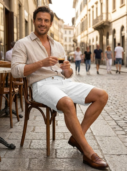 Herren Leinen-Shorts | Tunnelzug